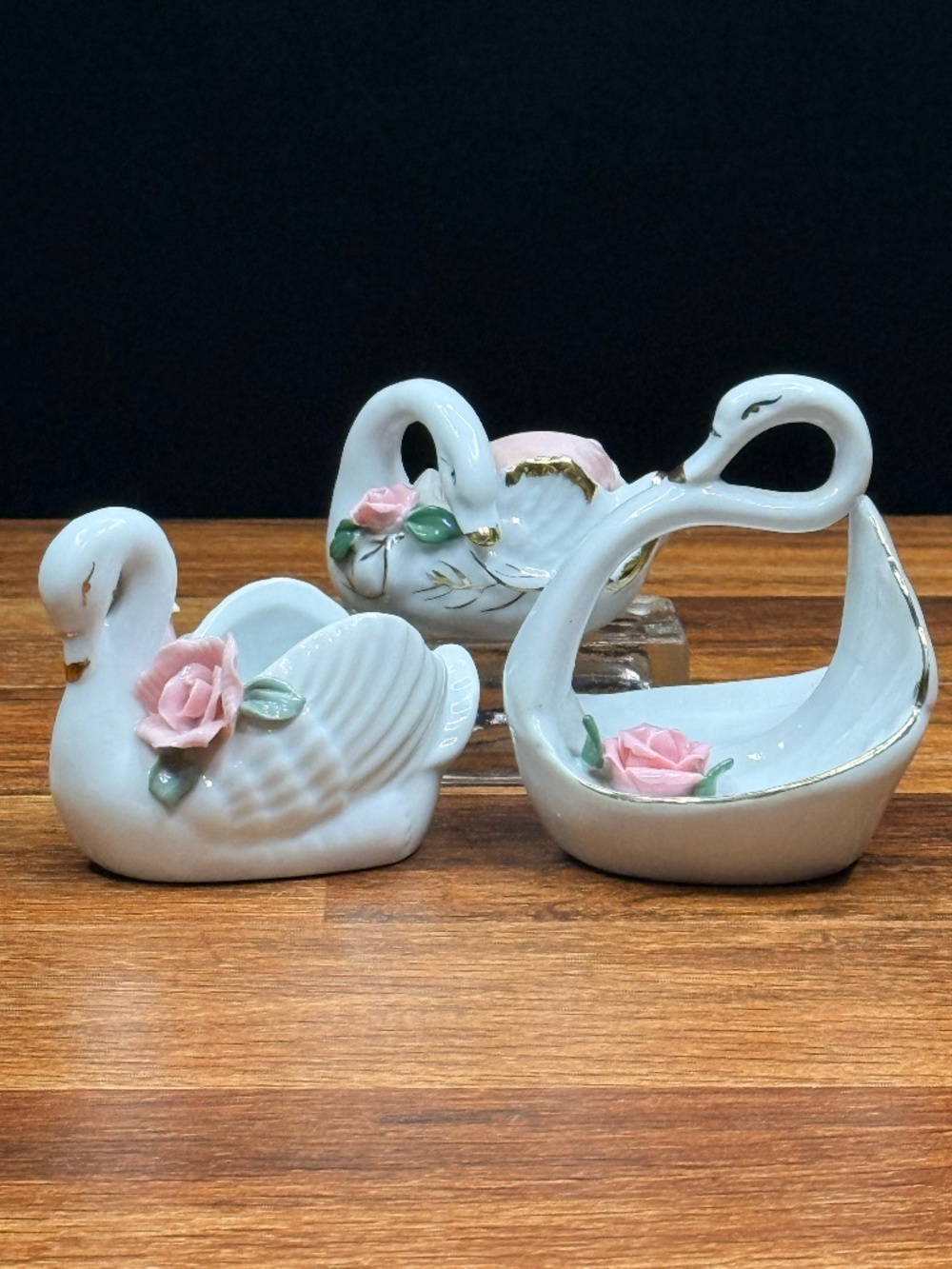 Decorative Swans Pin Cushion, Ring Holder and Dish